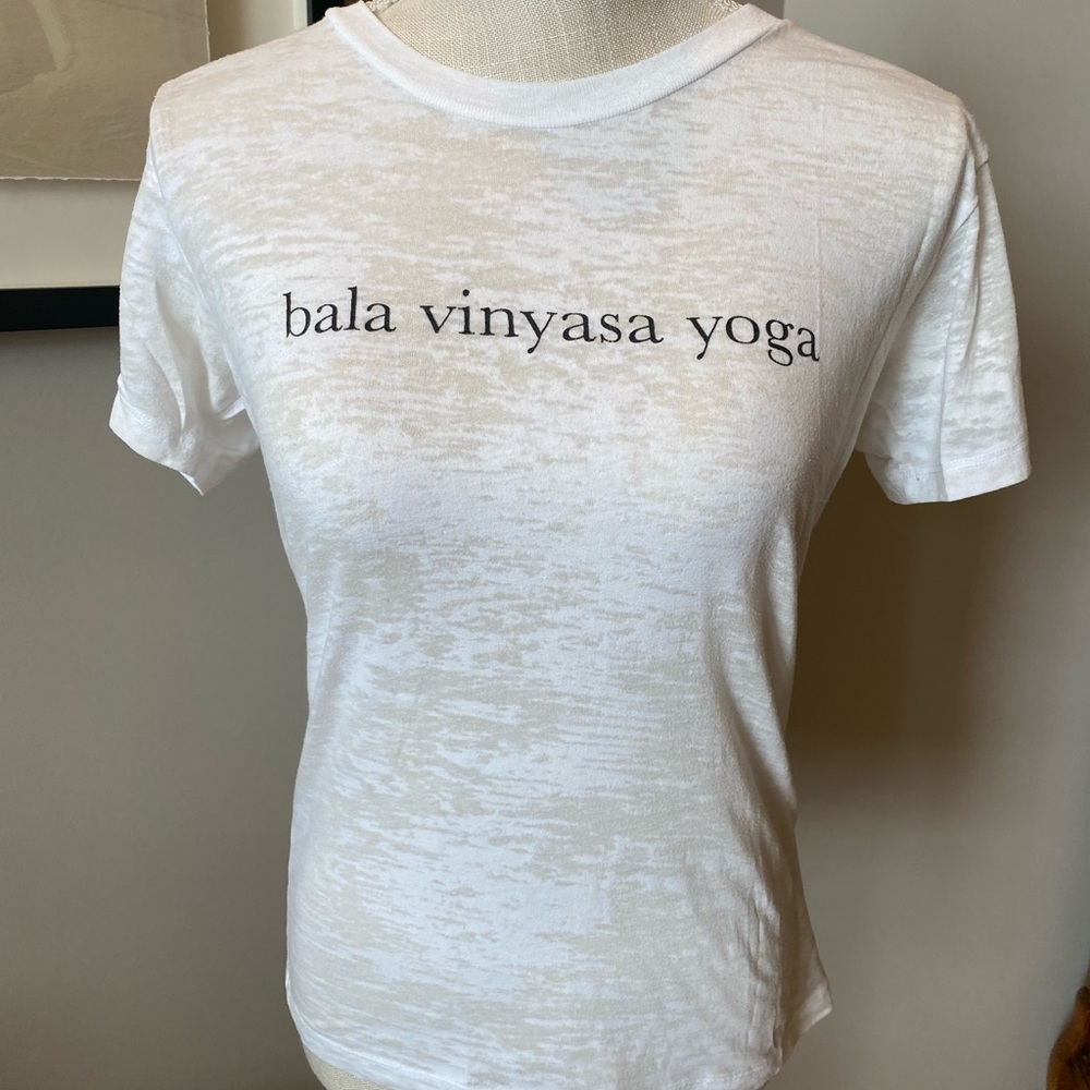 White Short Sleeve Yoga Tee